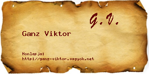 Ganz Viktor névjegykártya